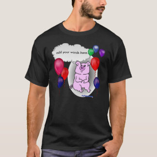 Pink Pig Birthday Template T-Shirt