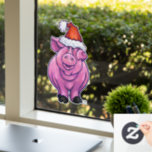 Pink Pig Christmas Window Cling<br><div class="desc">Cute Pig is getting festive this holidays season with a fun red Santa hat. Our funny pig is sure to bring smiles this season stuck to your window for all to see. Collect all our festive animals and have a Christmas Animal Parade. Happy holidays!</div>