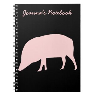 Pink Pig Customizable Notebook