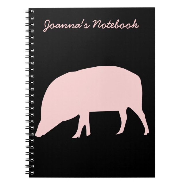 Pink Pig Customizable Notebook (Front)