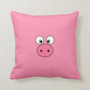Pink Pig Face and Bum! Throw Pillow