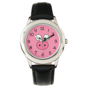 Pink Pig Face Watch