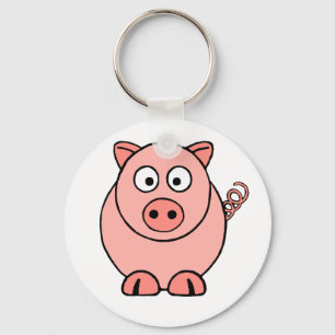 Pink Pig Keychain