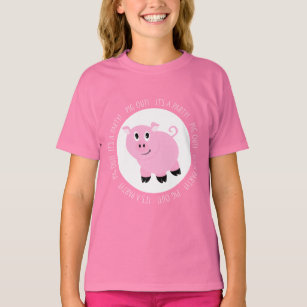 Pink Pig Out It's Party Time Silly Pig T-Shirt