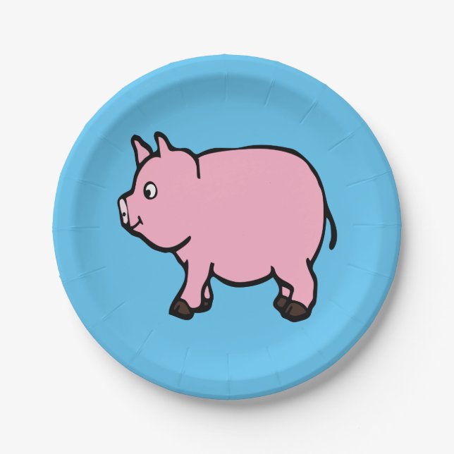 Pink Pig  Paper Plates 7" (Front)