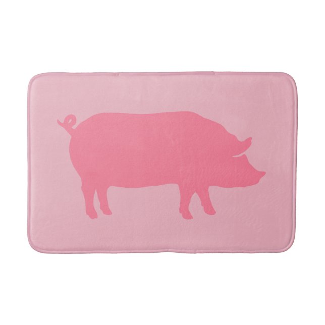 Pink Pig Silhouette Bath Mat (Front)