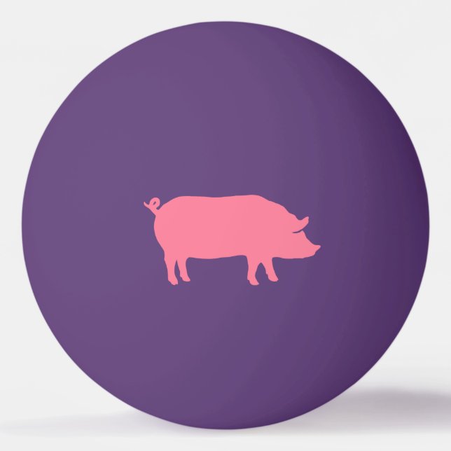 Pink Pig Silhouettes Ping Pong Ball (Front)
