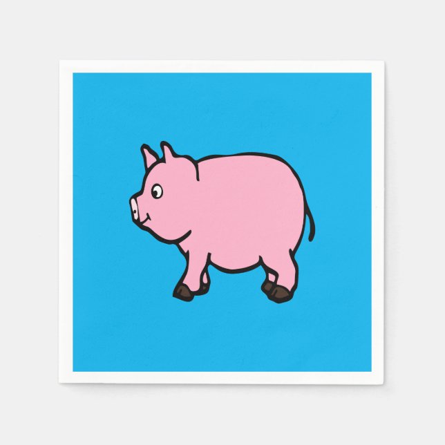Pink Pig Standard Cocktail Paper Napkins (Front)