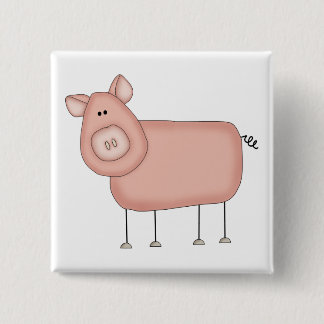 Pink Pig T-shirts and Gifts 2 Inch Square Button