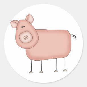 Pink Pig T-shirts and Gifts Classic Round Sticker