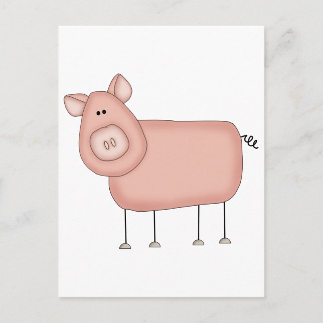 Pink Pig T-shirts and Gifts Postcard (Front)