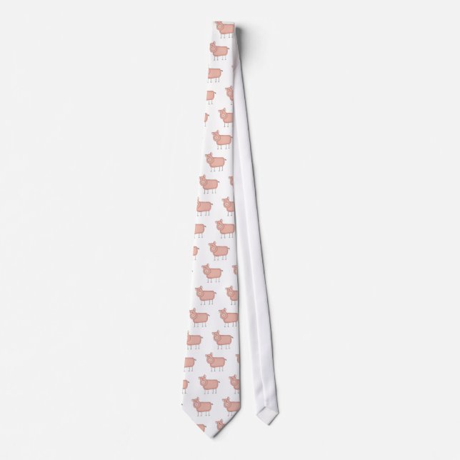 Pink Pig T-shirts and Gifts Tie (Front)