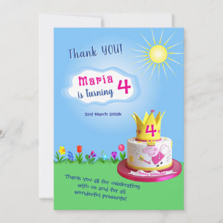 Pink Pig Theme Thank you card after Kids party.