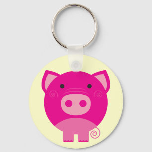 Pink Pig Tshirts and Gifts Keychain