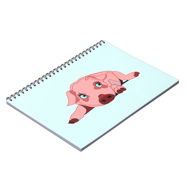 Pink Pig with Blue Eyes Notebook Your Colour - Tex (Left Side)