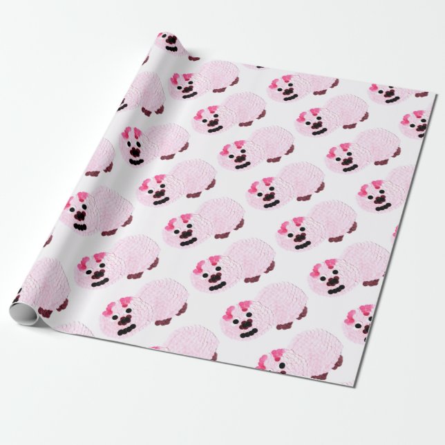 Pink Pig Wrapping Paper (Unrolled)