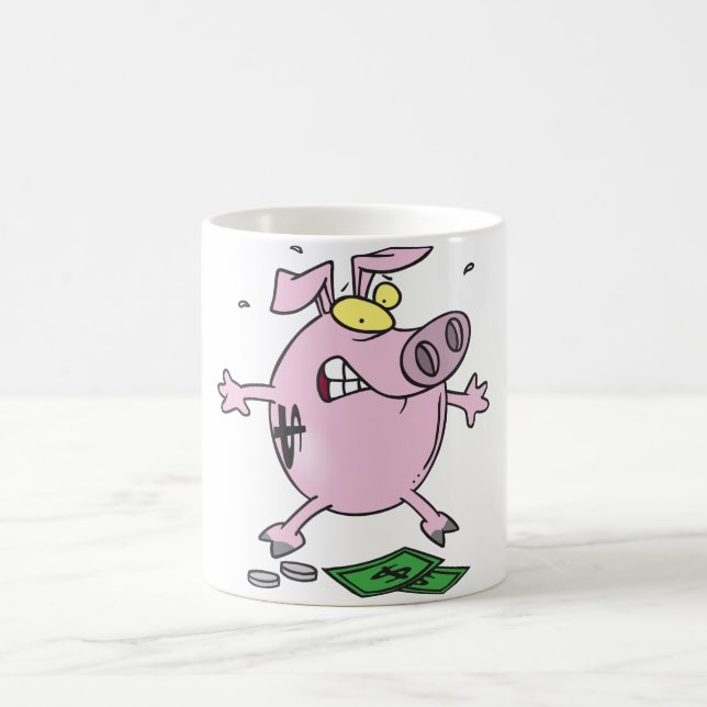 Pink Piggy Bank With Money Mug (Center)