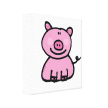 pink piggy canvas prints