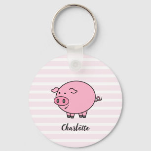 Pink Piggy Design   Keychain