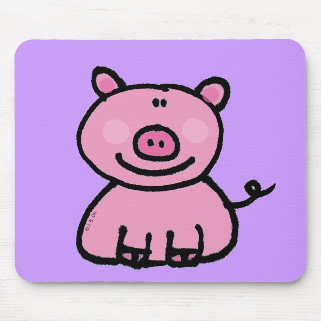 Pink piggy mouse pad (Front)