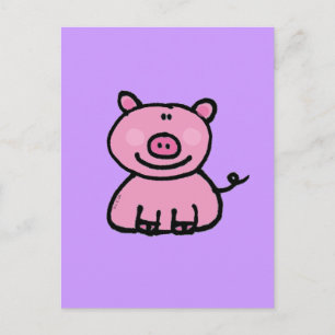 Pink piggy postcard