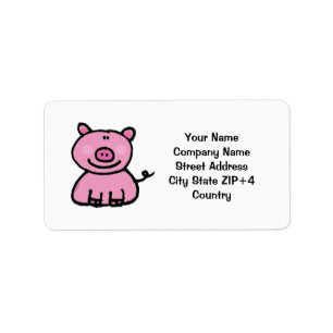 Pink piggy return address label