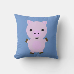 Pink Piggy Throw Pillow
