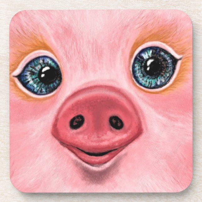 Pink Piglet Coaster Smile (Front)
