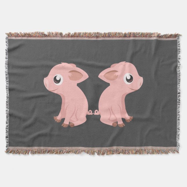 Pink Piglets Throw Blanket (Front)