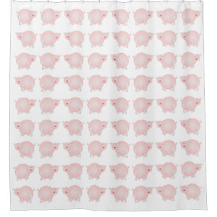 Pink Pigs Shower Curtain