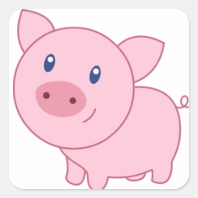 Pink Pigs Square Sticker (Front)