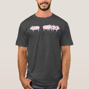Pink Pigs Standing in Pig Cuteness Pig Lovers CUTE T-Shirt