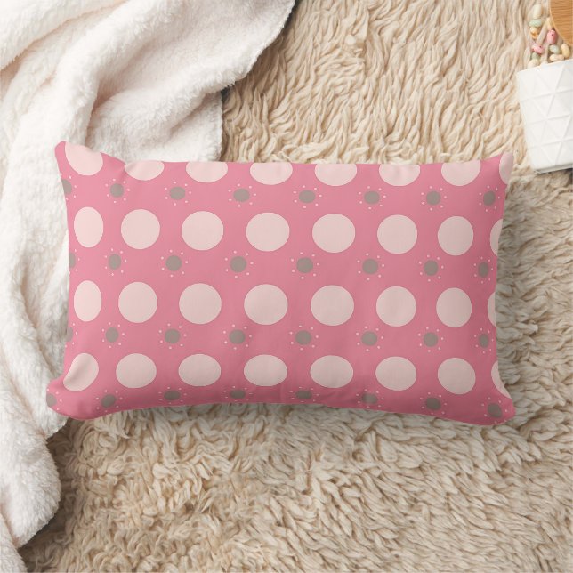 Pink pika Dot wrapping paper Lumbar Pillow (Blanket)