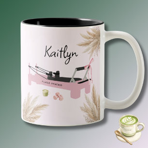 Pink Pilates Princess Reformer & Matcha  Two-Tone Coffee Mug