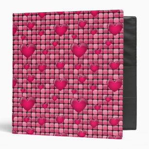 Pink Pile With Hearts Binder