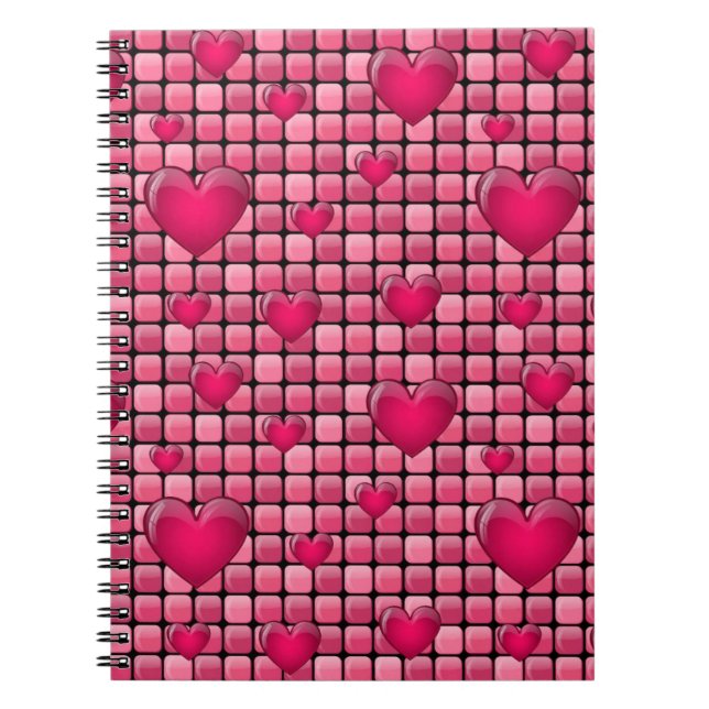 Pink Pile With Hearts Notebook (Front)