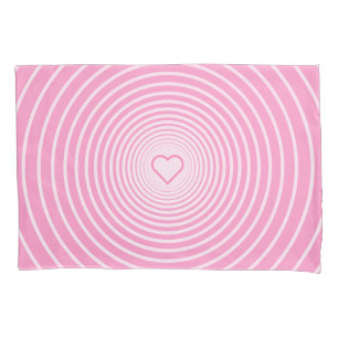 Pink Pillow Case with Heart - Choose Colours