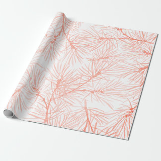 PINK PINE NEEDLES PATTERN FOR CHRISTMAS GIFT WRAPPING PAPER