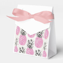 Pink Pineapple Favour Ribbon Box