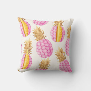 Pink Pineapple: High Detailed Vintage Throw Pillow