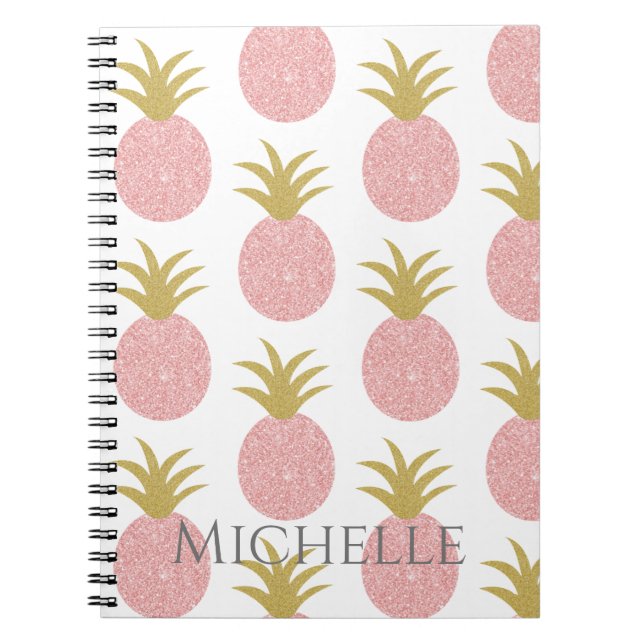 Pink Pineapple Monogram Notebook (Front)