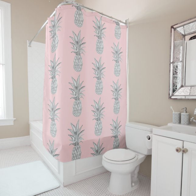 Pink Pineapple Tropical Pattern Floor Mat (In Situ)