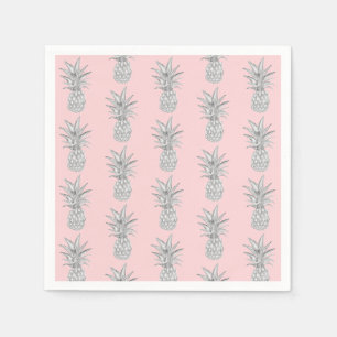 Pink Pineapple Tropical Pattern  Napkin
