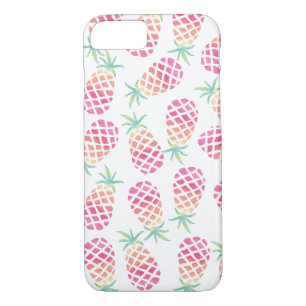 Pink Pineapple Watercolour pattern iphone cover