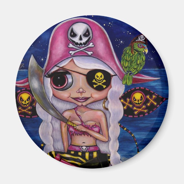 Pink Pirate Fairy Magnet (Front)