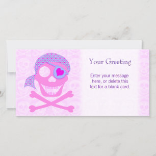 Pink Pirate Skull Custom Card