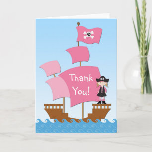 Pink PirateThank You Card