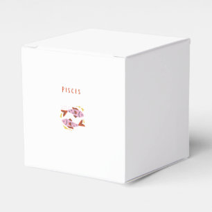 Pink Pisces, zodiac, star sign print Favor Box