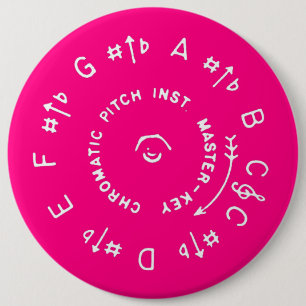 Pink Pitch Pipe 6 Inch Round Button