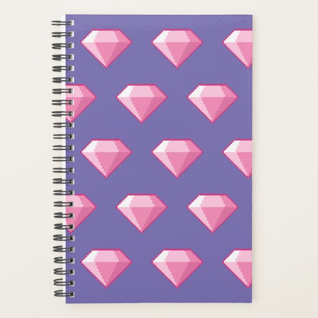 Pink Pixel Diamond Planner (Front)